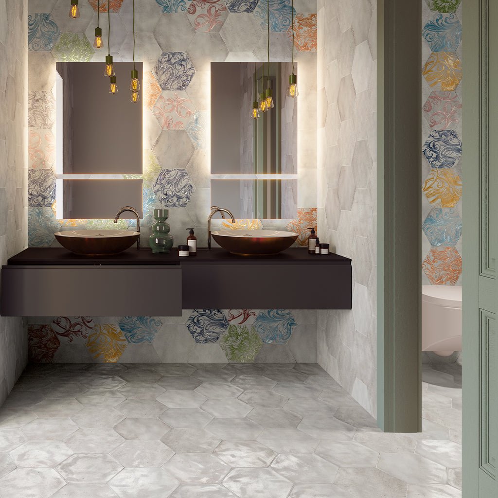 Glossy Bianco, Hexagon Porcelain Tile | CIRFUORBIANPOHX | IWT Tesoro ...