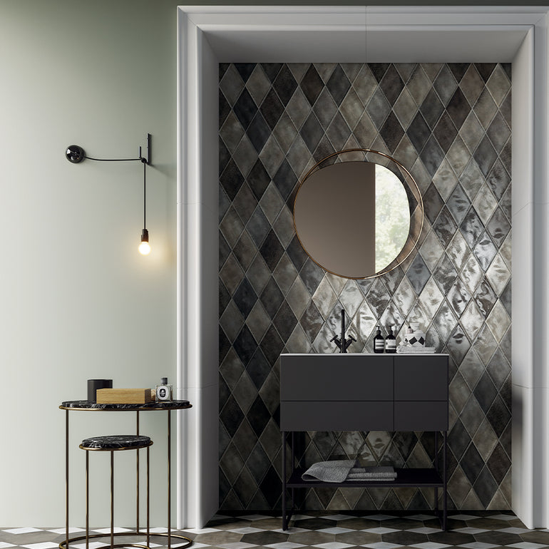 Glossy Muschio, Rhomboid Porcelain Tile | CIRFUORMUSCPORH | IWT Tesoro