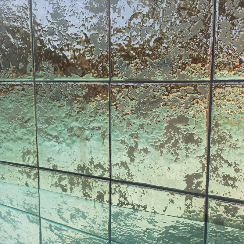 Golden Stone Glossy, 6" x 6" Porcelain Tile | Metallic Pool Tile