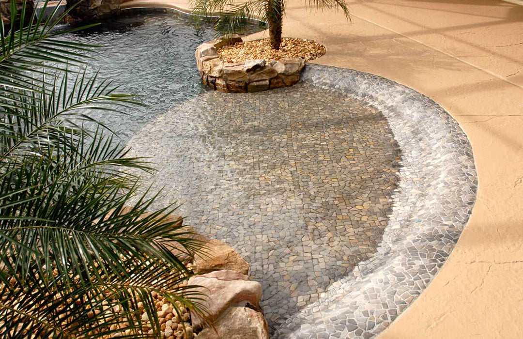 Flat Stone Series Pebble Tile - AquaBlu Mosaics