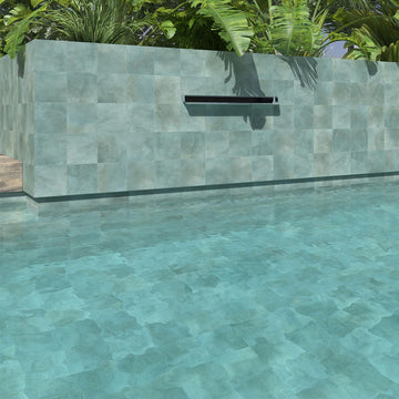 Greenland Teal Slip Resistant, 6" x 6" Porcelain Tile | Floor Tile