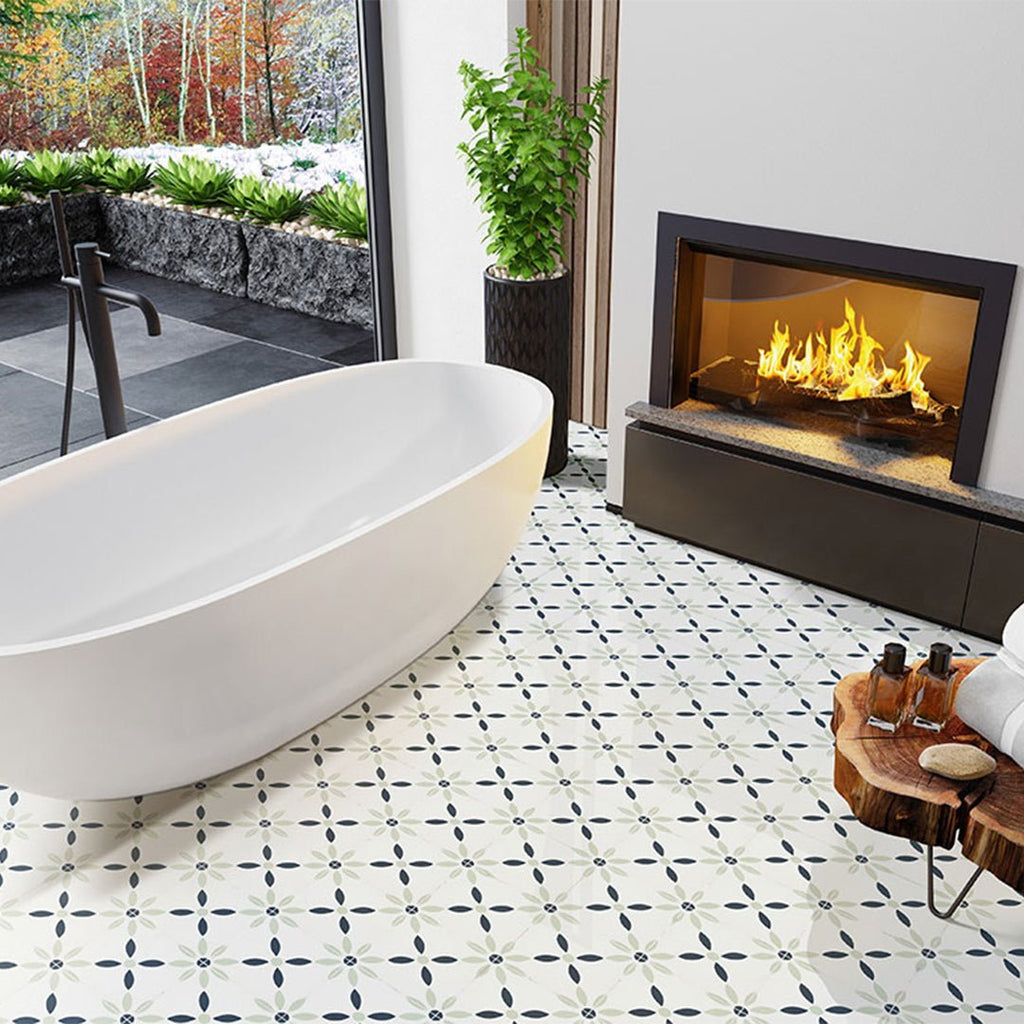 Greta, 8" x 8" Porcelain Tile | NZARGRE8X8 | Patterned Tile by MSI