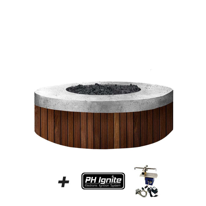 Hampton Fire Table, Pewter with PH-Ignite | Outdoor Gas Fire Pit by Prism Hardscapes