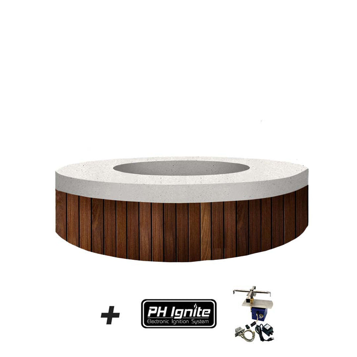 Hampton Fire Table, Ultra White with PH-Ignite | Outdoor Gas Fire Pit by Prism Hardscapes