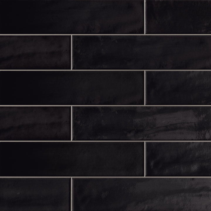 Harborside Jet Black, 3" x 12" Porcelain Tile | Wall & Pool Waterline Tile