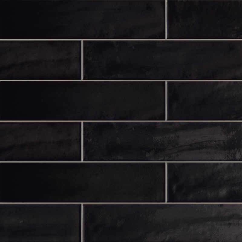 Harborside Jet Black, 3" x 12" Porcelain Tile | Wall & Pool Waterline Tile