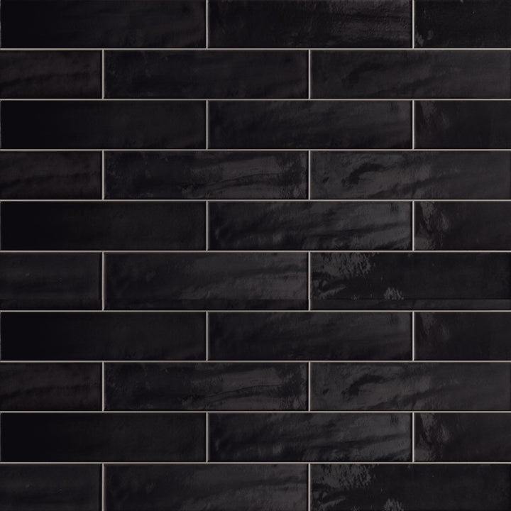 Harborside Jet Black, 3" x 12" Porcelain Tile | Wall & Pool Waterline Tile