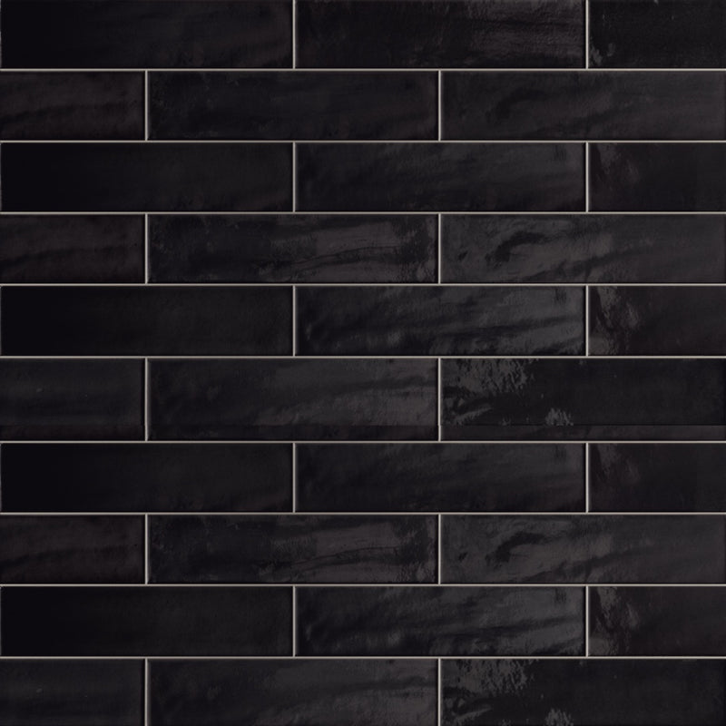Harborside Jet Black, 3" x 12" Porcelain Tile | Wall & Pool Waterline Tile
