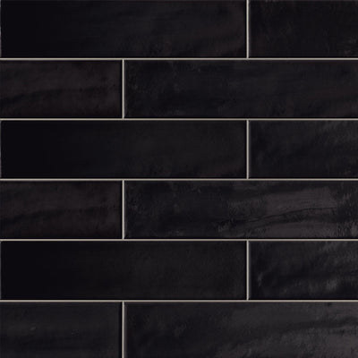 Harborside Jet Black, 6" x 24" Porcelain Tile | Wall & Pool Waterline Tile