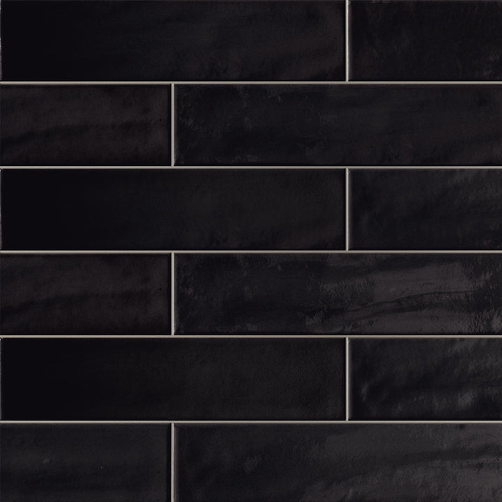 Harborside Jet Black, 6" x 24" Porcelain Tile | Wall & Pool Waterline Tile