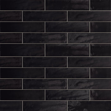Harborside Jet Black, 6" x 24" Porcelain Tile | Wall & Pool Waterline Tile