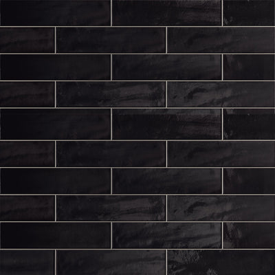 Harborside Jet Black, 6" x 24" Porcelain Tile | Wall & Pool Waterline Tile