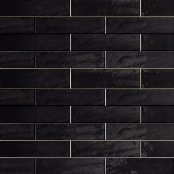 Harborside Jet Black, 6" x 24" Porcelain Tile | Wall & Pool Waterline Tile