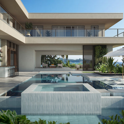 Harborside Aqua, 3" x 12" Porcelain Tile | Wall & Pool Waterline Tile