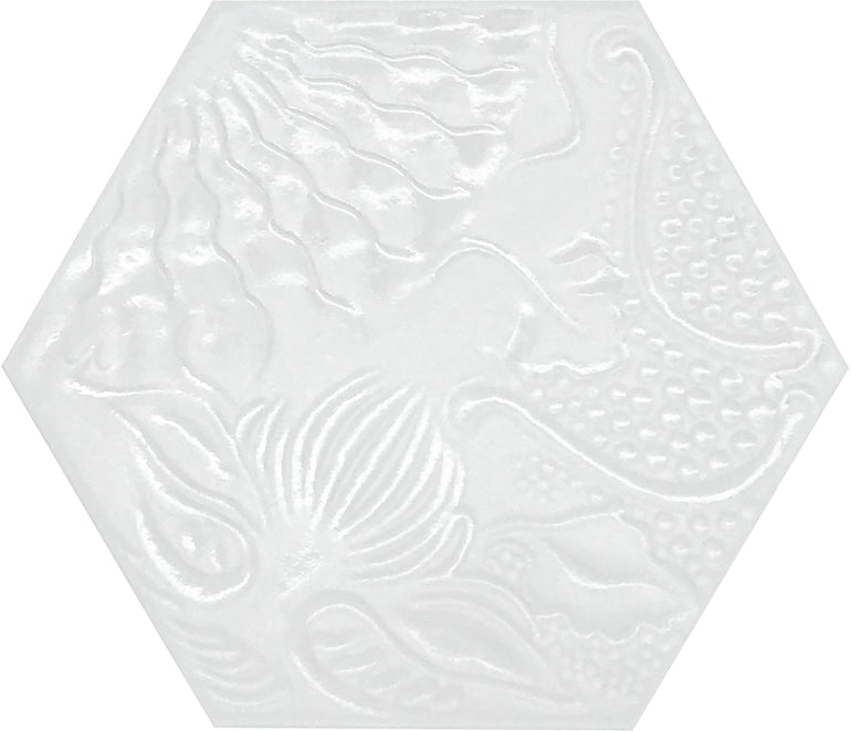 Lux White, Hexagon Porcelain Tile | CODGAUDLWHHX | IWT Tesoro