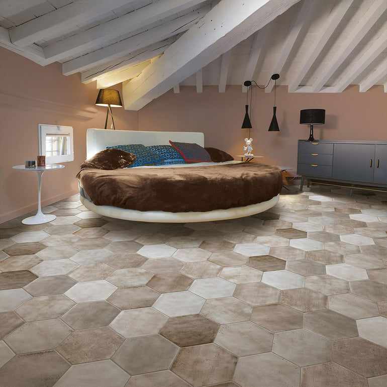 Matte Beige, Hexagon Porcelain Tile | CIRFUORBEIGMAHX | IWT Tesoro