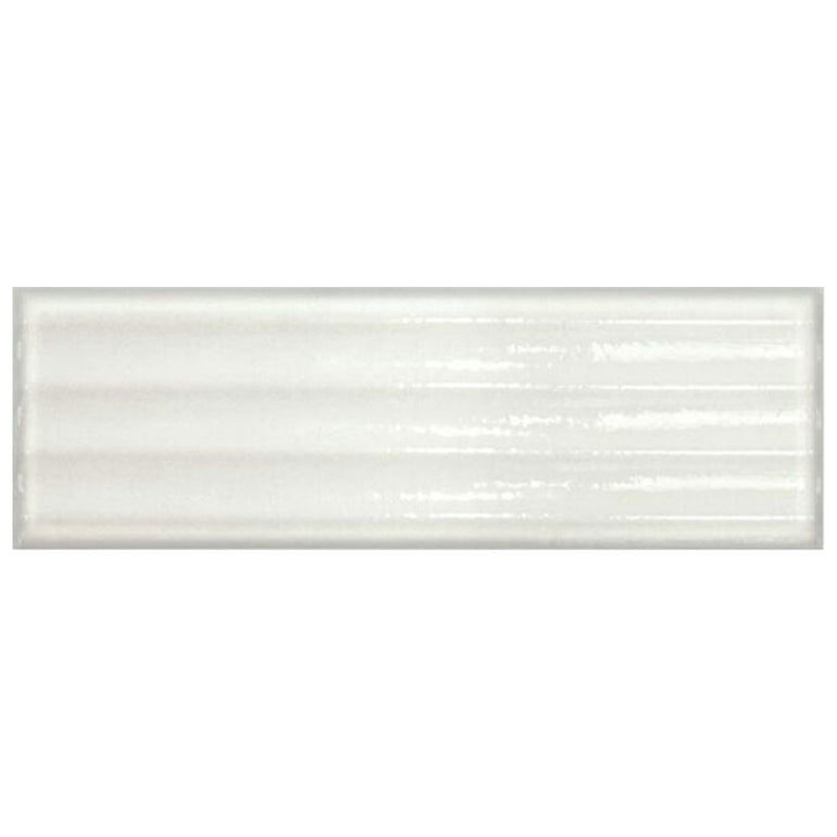 Bianco Fluted Glossy, 4" x 12" Porcelain Tile | Floor & Wall Tile