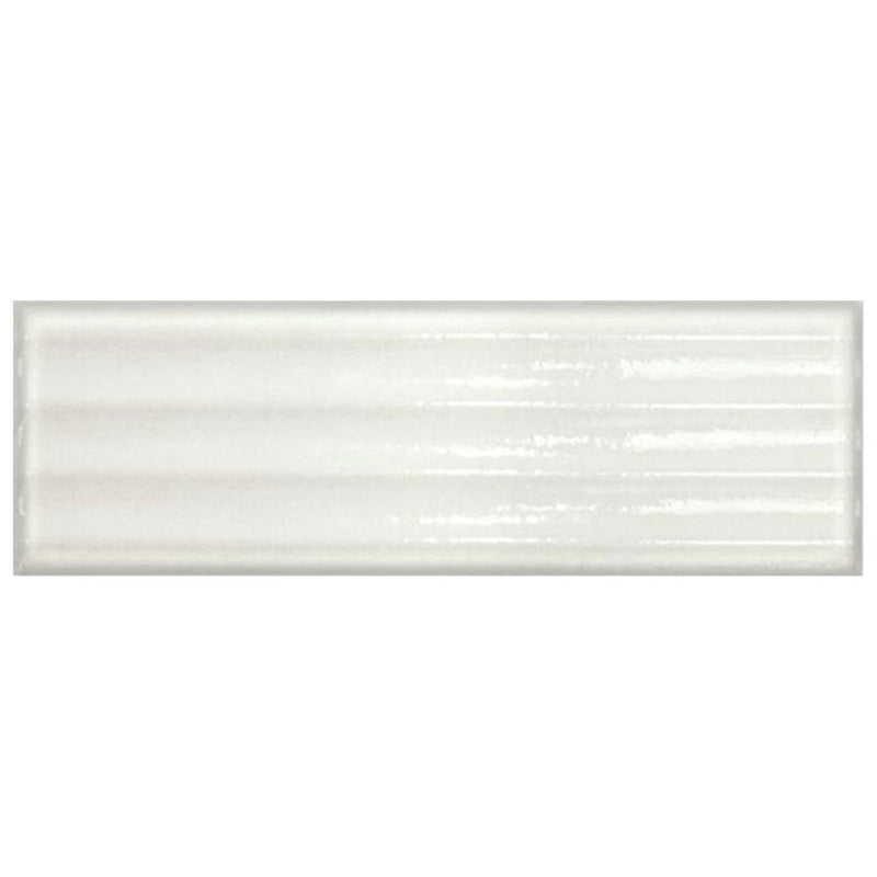 Bianco Fluted Glossy, 4" x 12" Porcelain Tile | Floor & Wall Tile