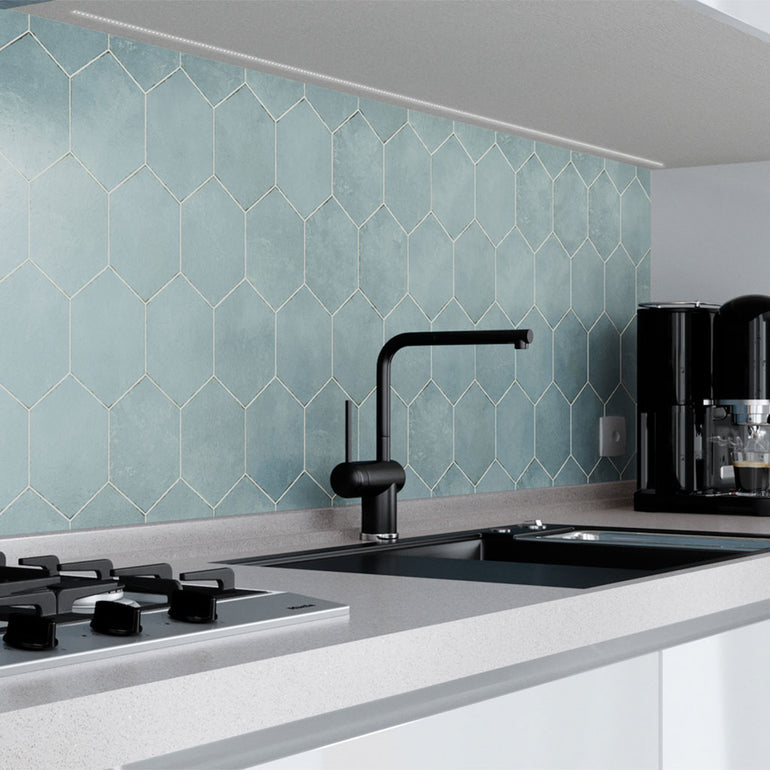 Spring Time Blue, Hexagon Porcelain Tile | CECSPRTBLUEHEX | IWT