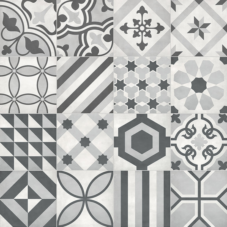 Ice Deco Blend, 8" x 8" Porcelain Tile | ANAFORMICEDECO8 | IWT Tile