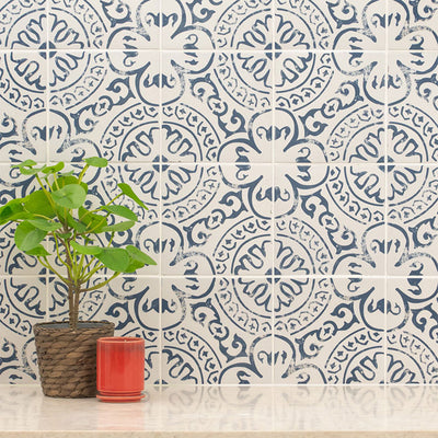 Indigo, 8" x 8" Porcelain Tile | NIND8X8 | Patterned Tile by MSI