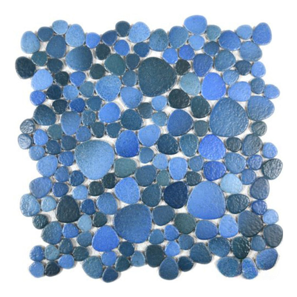 Jade Blue, Mixed | PEBBLE-93 | Fujiwa Porcelain Pool Tile