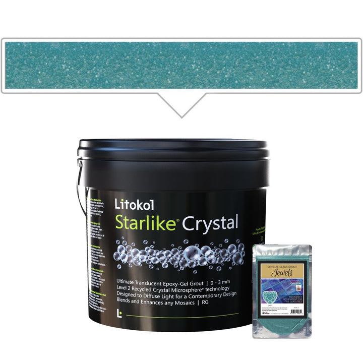 Litokol Starlike Crystal product with a sample of the material on a white background