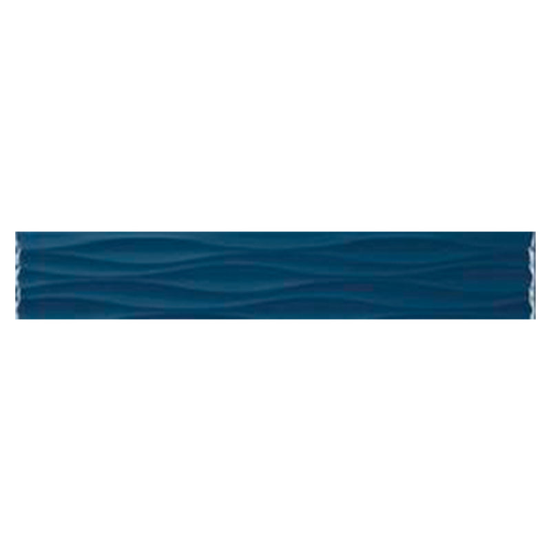 Krea Deep Sea Ripple Deco, 4" x 16" Ceramic Tile | Backsplash Tile