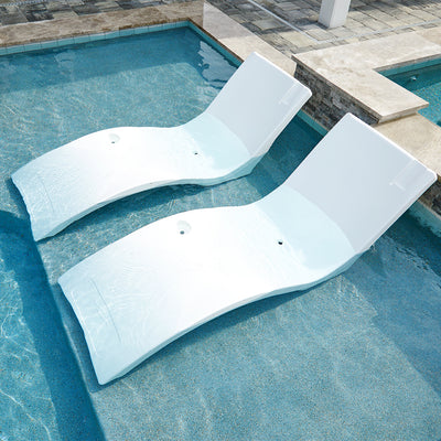 Kai Shelf Lounger, White | Pool Lounge Chair by Floating Luxuries