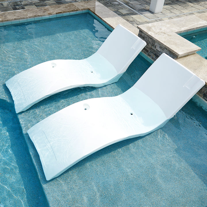 Kai Shelf Lounger, White | Pool Lounge Chair by Floating Luxuries