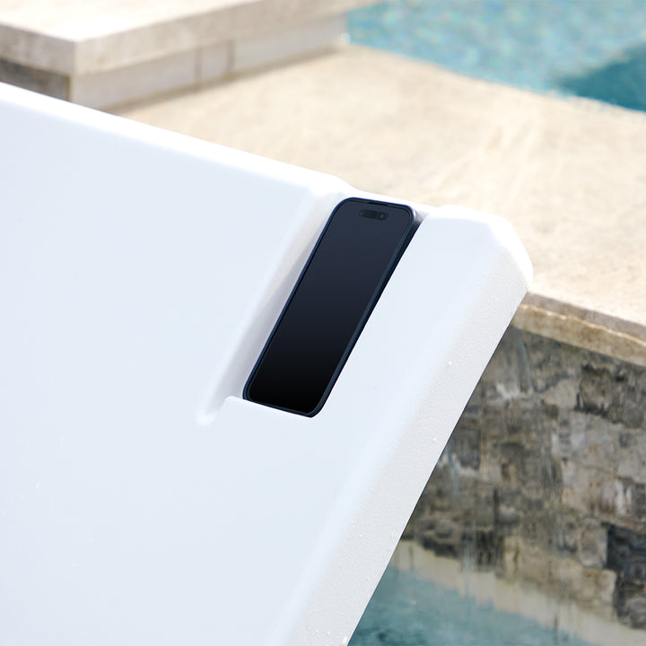 Kai Shelf Lounger, White | Pool Lounge Chair by Floating Luxuries