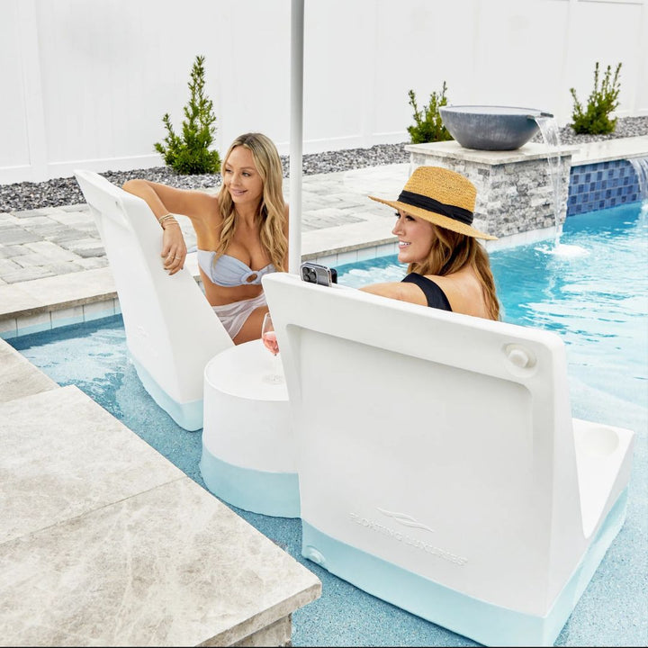 Kai Upright Shelf Chair, White | Pool Chair by Floating Luxuries
