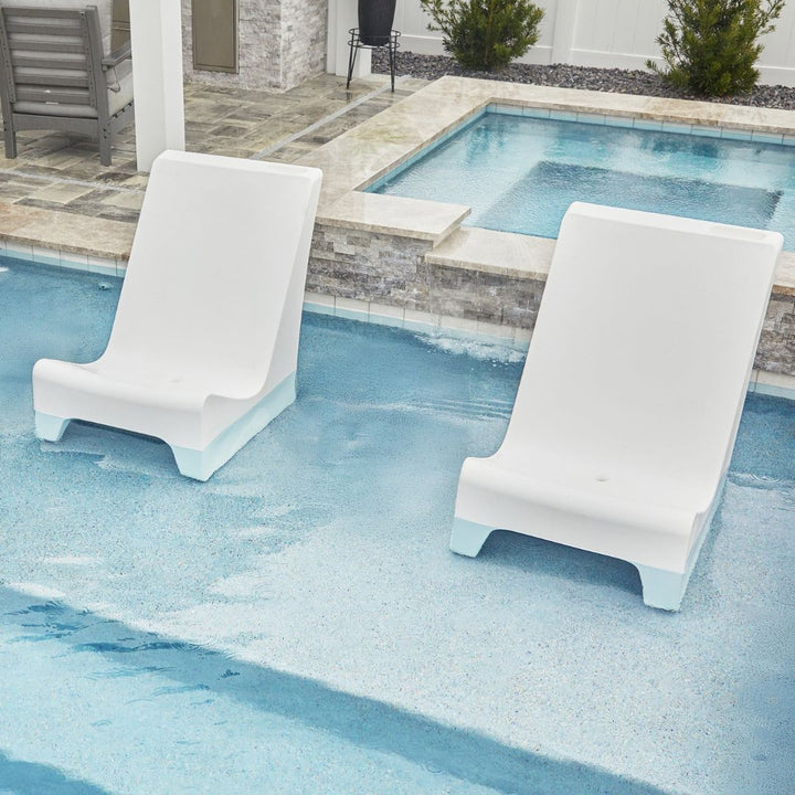 Kai Upright Shelf Chair, White | Pool Chair by Floating Luxuries