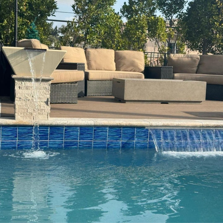 Aqua Blue, 6" x 6" Porcelain Tile | KAWA-53 | Fujiwa Pool Tile