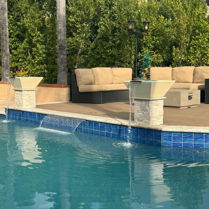 Aqua Blue, 6" x 6" Porcelain Tile | KAWA-53 | Fujiwa Pool Tile