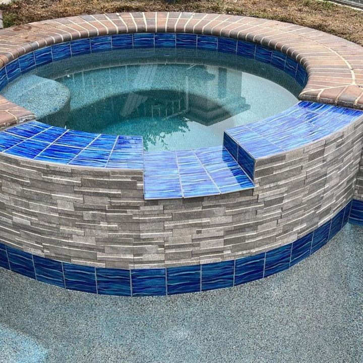 Aqua Blue, 6" x 6" Porcelain Tile | KAWA-53 | Fujiwa Pool Tile