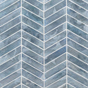Blue Shimmer Chevron - Glass Tile