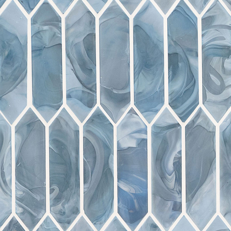 Blue Shimmer Picket, Glass Tile | Kitchen & Bathroom Tile by MSI
