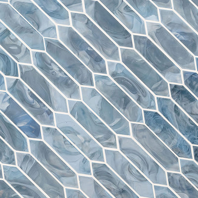 Blue Shimmer Picket, Glass Tile | Kitchen & Bathroom Tile by MSI
