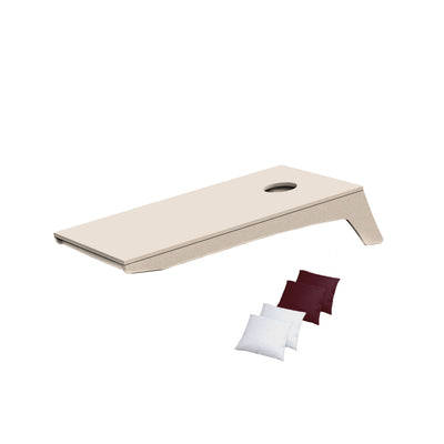 Ledge Lounger Cornhole Game | Cloud board with White and Maroon Bags | Luxury Outdoor Games