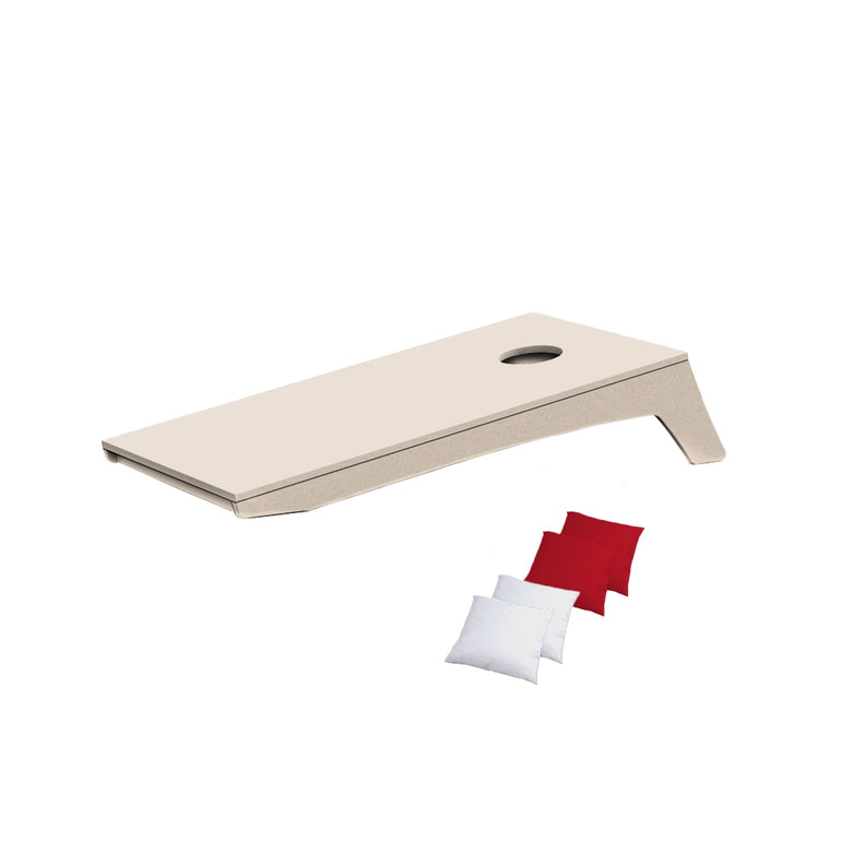Ledge Lounger Cornhole Game | Cloud board with White and Red Bags | Luxury Outdoor Games