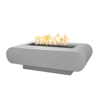 La Jolla Rectangular 96" Fire Table, Powder Coated Metal | Fire Pit - Pewter 