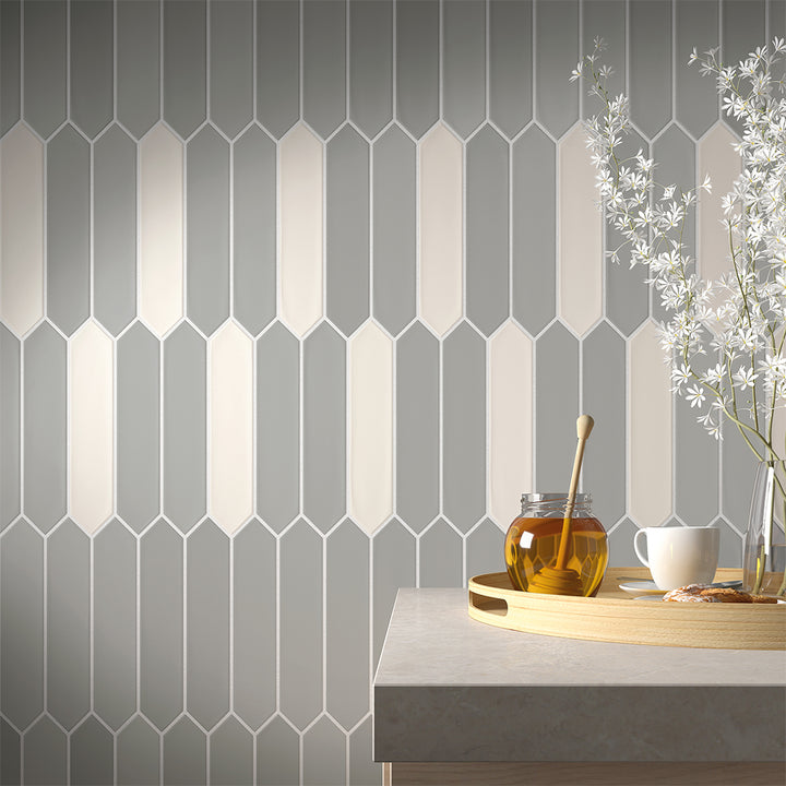 Lanse Gray Picket, 2" x 10" Ceramic Tile | Backsplash Tile