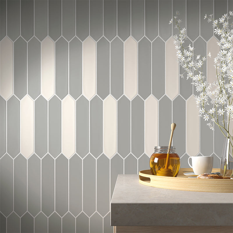 Lanse Gray Picket, 2" x 10" Ceramic Tile | Backsplash Tile