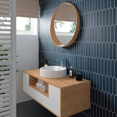 Lanse Navy Picket, 2" x 10" Ceramic Tile | Backsplash Tile