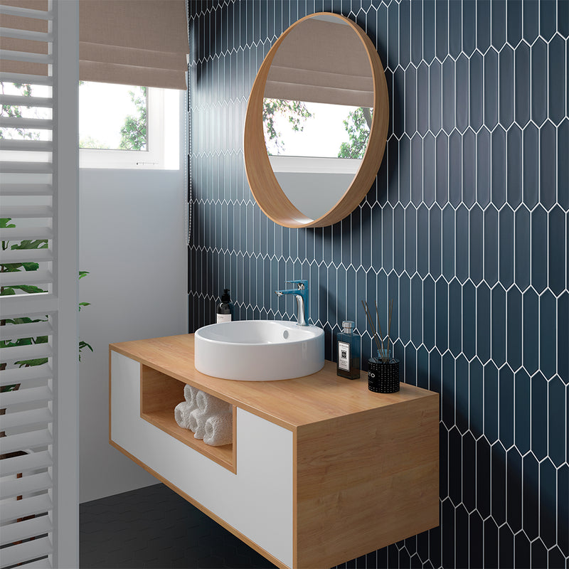 Lanse Navy Picket, 2" x 10" Ceramic Tile | Backsplash Tile