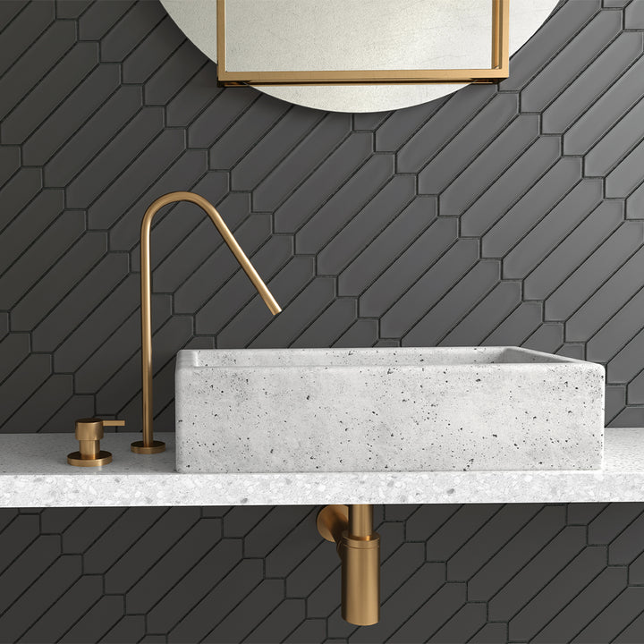 Lanse Black Picket, 2" x 10" Ceramic Tile | Backsplash Tile