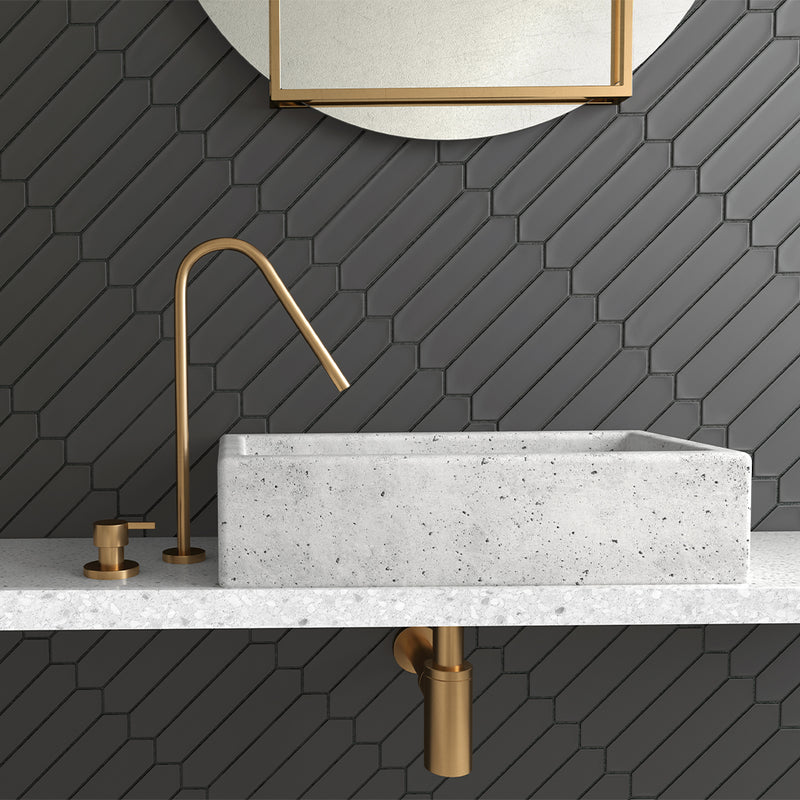 Lanse Black Picket, 2" x 10" Ceramic Tile | Backsplash Tile