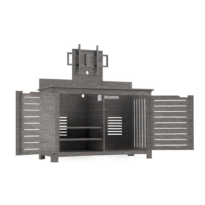 Ledge Lounger Mainstay Bar Credenza | Outdoor Entertainment Center | With TV Mount, Fog