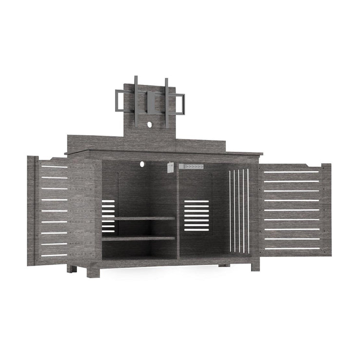 Ledge Lounger Mainstay Bar Credenza | Outdoor Entertainment Center | With TV Mount, Fog
